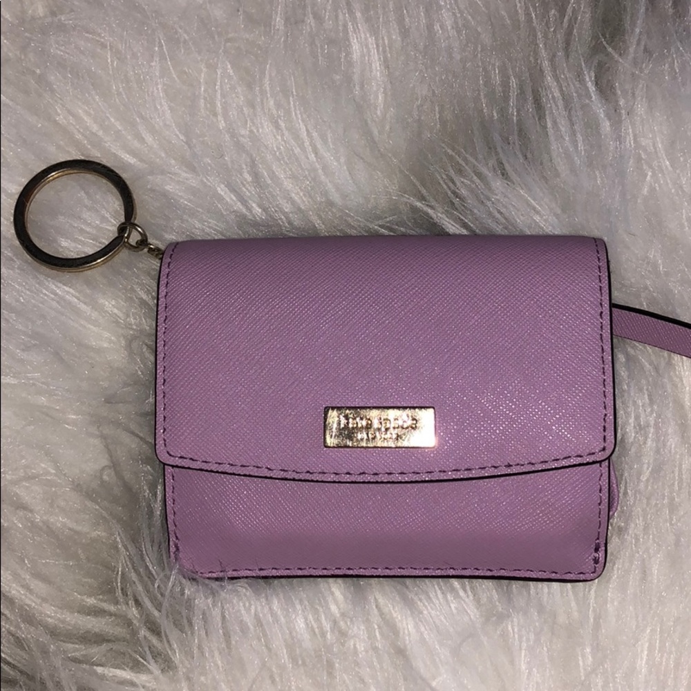Kate Spade Lavender Card Holder Keychain Purse